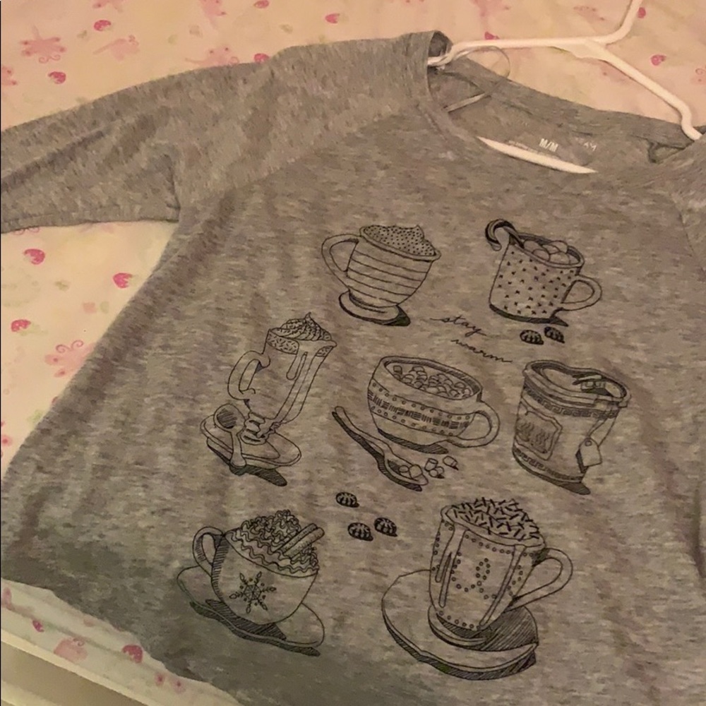 shirt with lil coffee designs